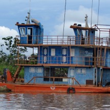Ship on the Amazon river